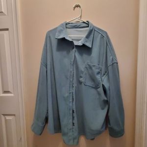 Teal corduroy button up